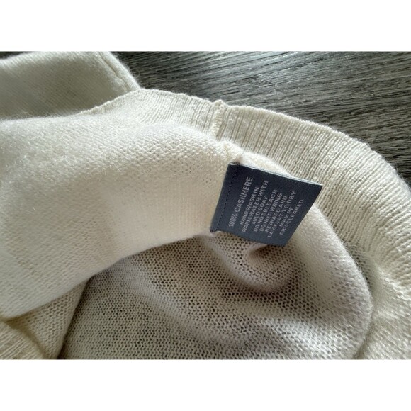 Alashan 100% Cashmere Luxury Pickleball Sweater White Blue Designer Medium NWT - Picture 6 of 14